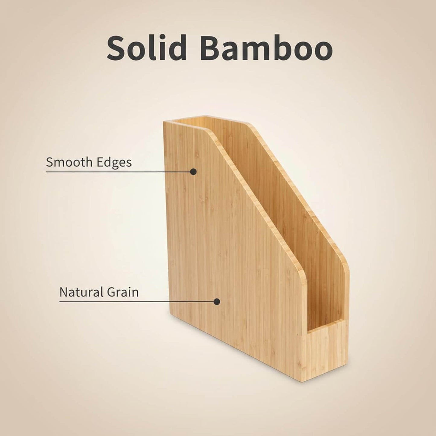 2 Pack Bamboo File Folder Holder Book Holder Frames Document Cabinet Rack Storage Organizer Small Magazine Shelf for Home,Office