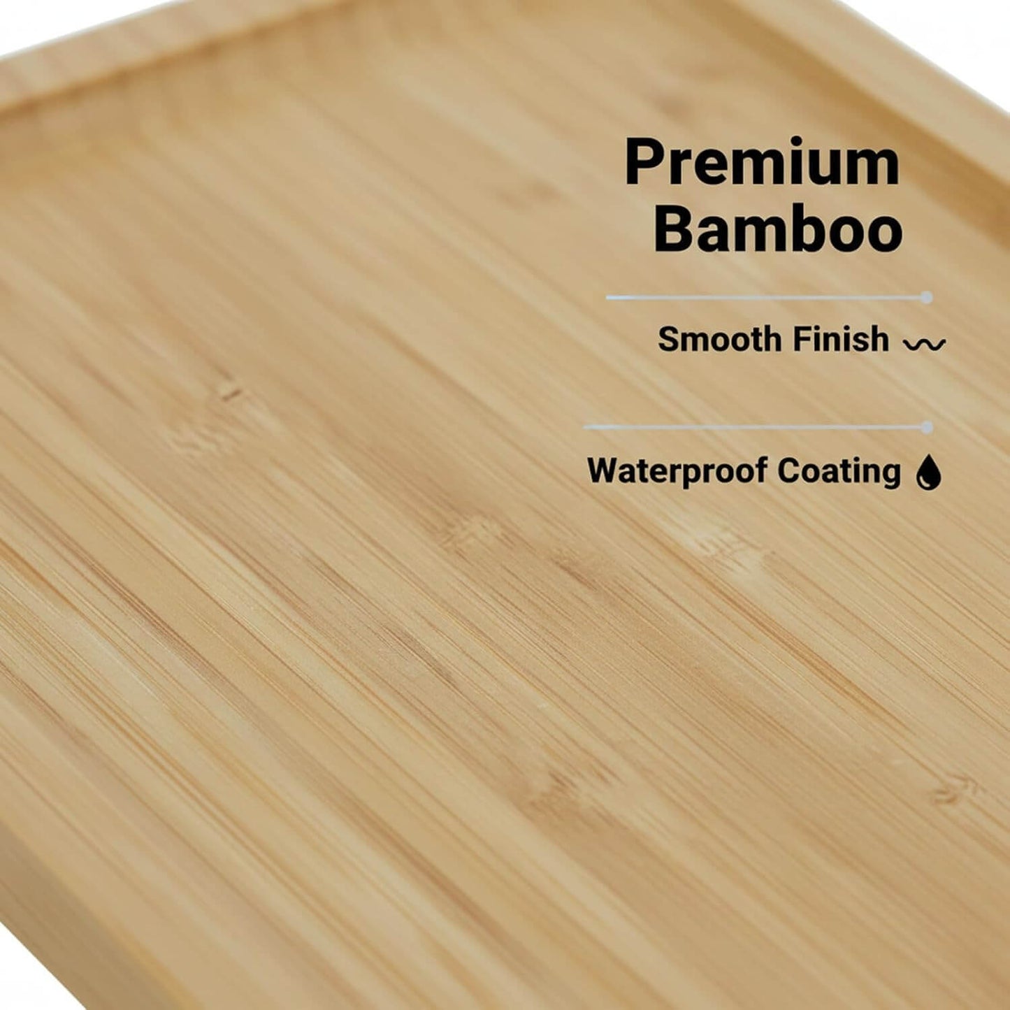 Bamboo Counter Tray for Bathroom Natural Wooden Decorative Tray Kitchen, Shower, Dining Table Vanity，10×6.9 Inch