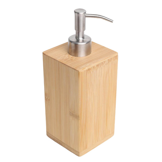 Ninebendstreams Dispensers for liquid soap Natural Bamboo Soap and Lotion Pump Dispenser Wooden Bathroom Accessory for Home Hotel