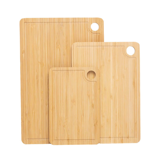 Ninebendstreams Bamboo Cutting Boards for Kitchen, Wooden Chopping Boards Set of 3,Wood Cutting Boards with Juice Groove for Meat, Vegetables and Fruits,Ideal Kitchen Gifts