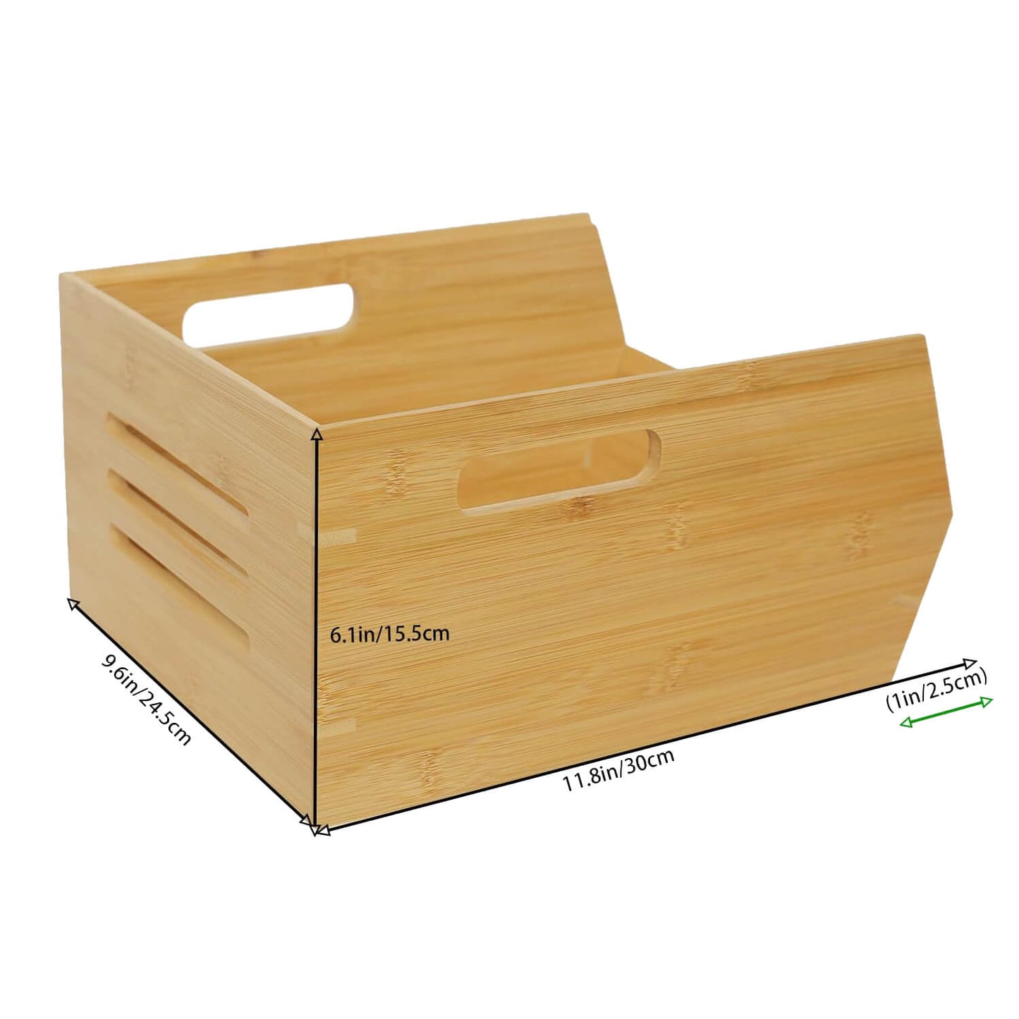 Bamboo Pantry Storage Bins， Potato and Onion Storage Bin Ventilated stackable Design Kitchen Organization Storage Basket Food Fruit Container for Cabinet, Studio, Office