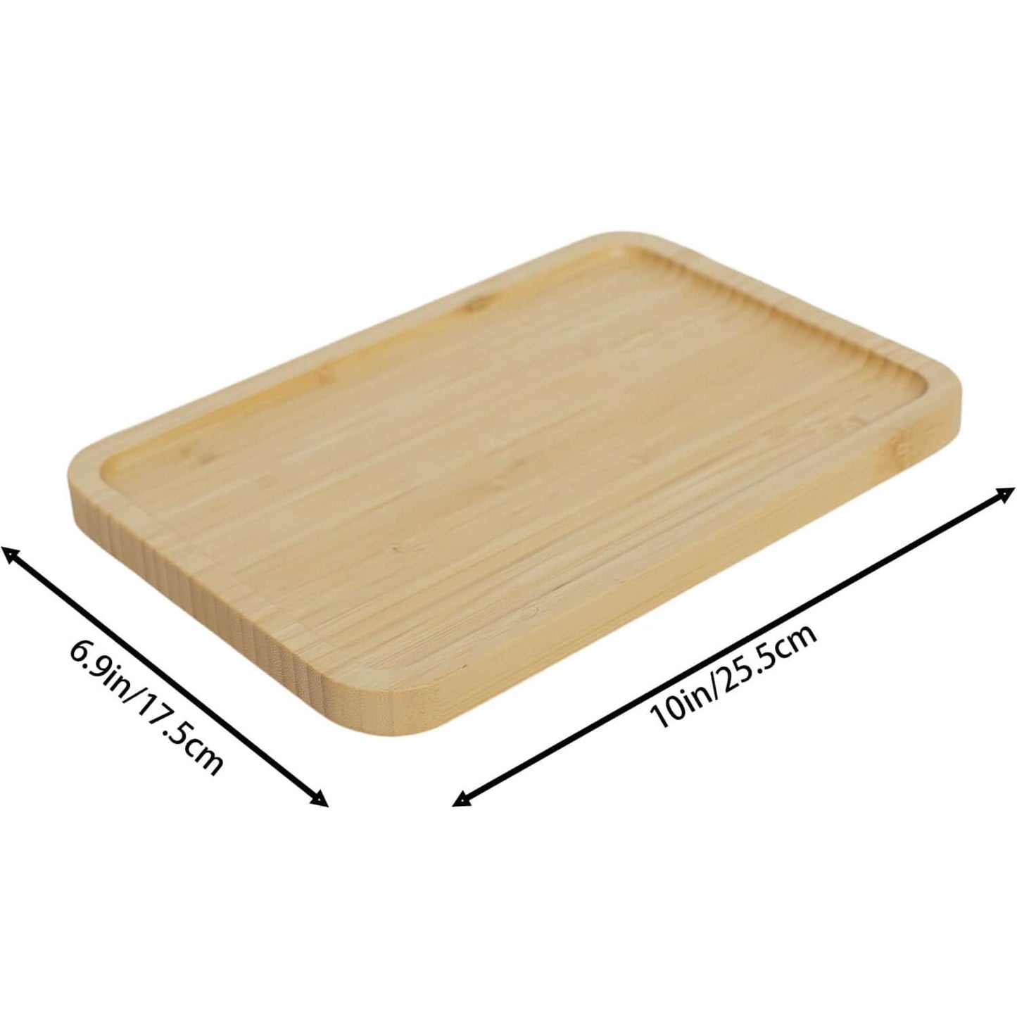 Bamboo Counter Tray for Bathroom Natural Wooden Decorative Tray Kitchen, Shower, Dining Table Vanity，10×6.9 Inch