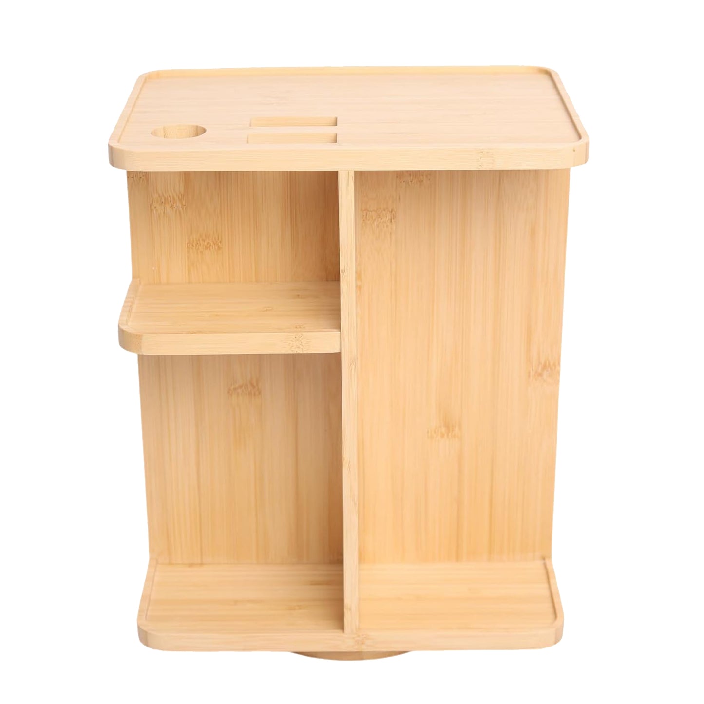 Ninebendstreams 360 Rotating Makeup Organizer for Vanity, Bamboo Desk Organizer, Wood Cosmetic Storage for Desk, Bathroom, Countertop Vanity