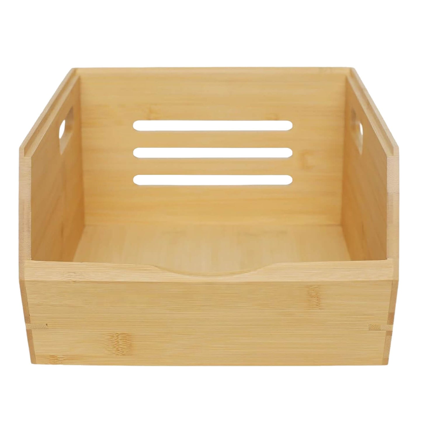 Bamboo Pantry Storage Bins， Potato and Onion Storage Bin Ventilated stackable Design Kitchen Organization Storage Basket Food Fruit Container for Cabinet, Studio, Office
