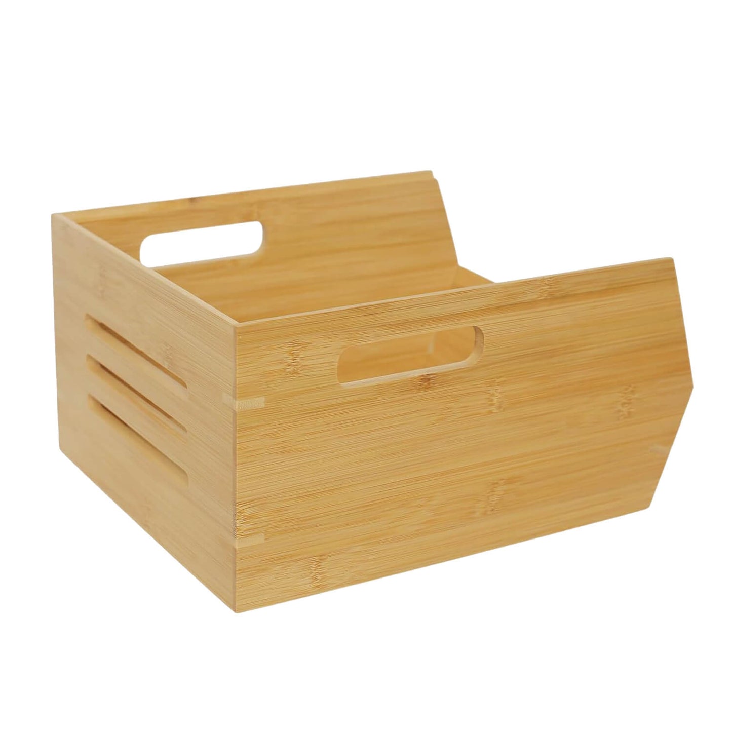 Bamboo Pantry Storage Bins， Potato and Onion Storage Bin Ventilated stackable Design Kitchen Organization Storage Basket Food Fruit Container for Cabinet, Studio, Office